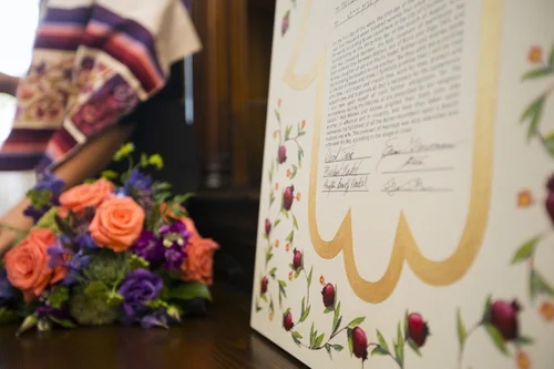 Finished painting. Day of the wedding.